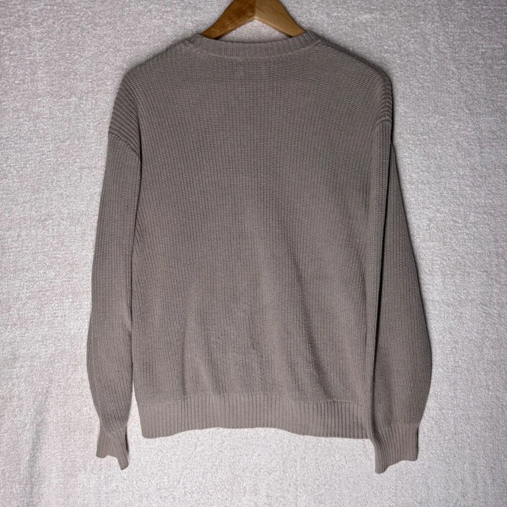 Hollister Men's XS Cream Tan Ribbed Knit Crewneck Sweater Cotton Blend